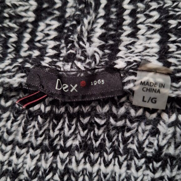 Dex Black and White Wool Blend Knit Cardigan - Picture 5 of 6